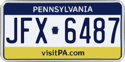 PA license plate JFX6487