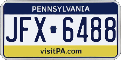 PA license plate JFX6488