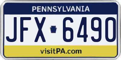 PA license plate JFX6490