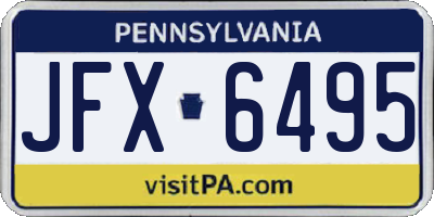 PA license plate JFX6495