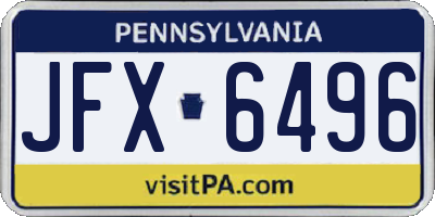 PA license plate JFX6496