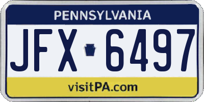PA license plate JFX6497