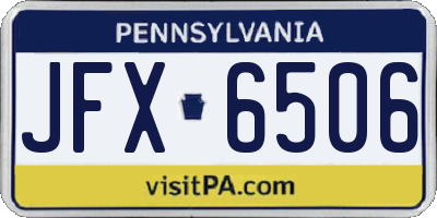 PA license plate JFX6506