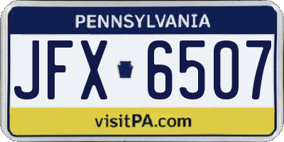 PA license plate JFX6507