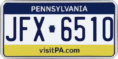 PA license plate JFX6510