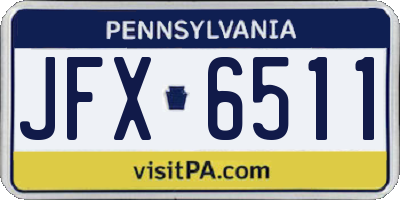 PA license plate JFX6511