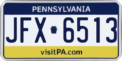 PA license plate JFX6513