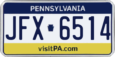 PA license plate JFX6514