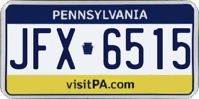 PA license plate JFX6515
