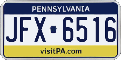 PA license plate JFX6516