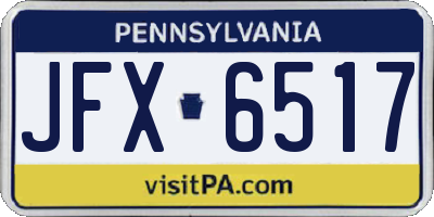 PA license plate JFX6517