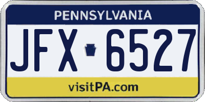 PA license plate JFX6527