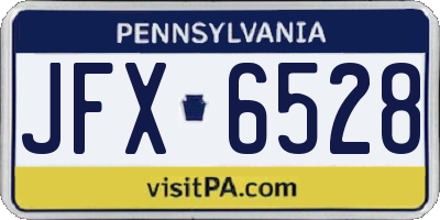 PA license plate JFX6528