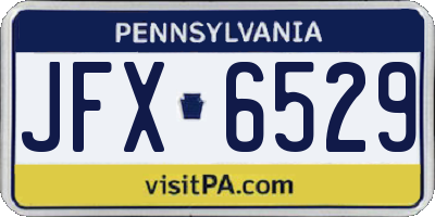 PA license plate JFX6529