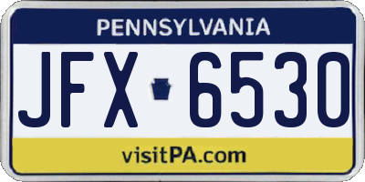 PA license plate JFX6530
