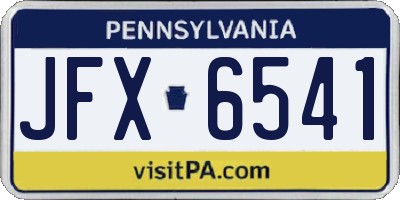 PA license plate JFX6541