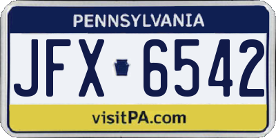 PA license plate JFX6542