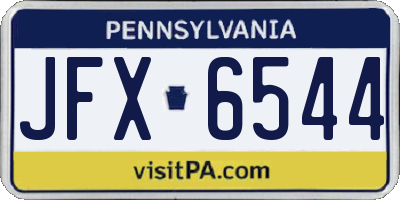 PA license plate JFX6544