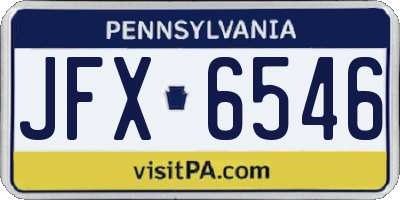 PA license plate JFX6546