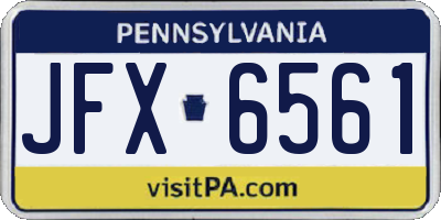 PA license plate JFX6561