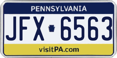 PA license plate JFX6563