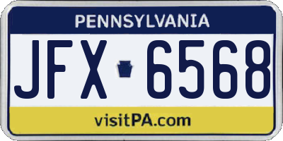 PA license plate JFX6568