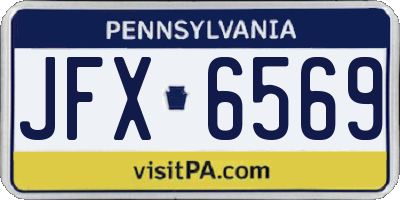 PA license plate JFX6569