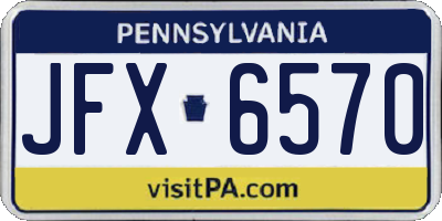 PA license plate JFX6570