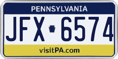 PA license plate JFX6574