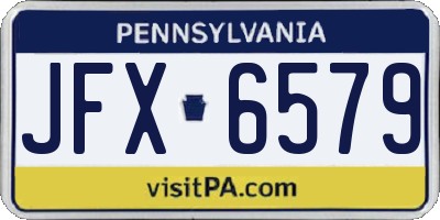 PA license plate JFX6579