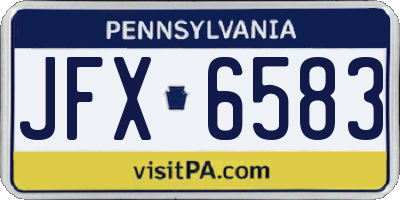 PA license plate JFX6583