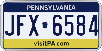PA license plate JFX6584