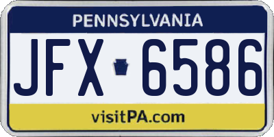 PA license plate JFX6586
