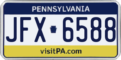 PA license plate JFX6588