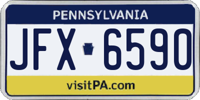 PA license plate JFX6590