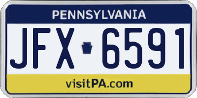PA license plate JFX6591