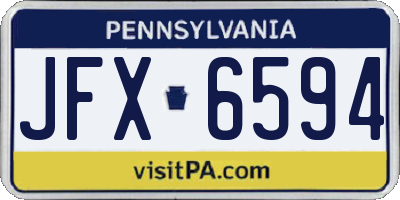 PA license plate JFX6594