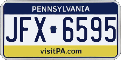 PA license plate JFX6595