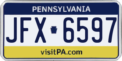 PA license plate JFX6597
