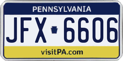 PA license plate JFX6606