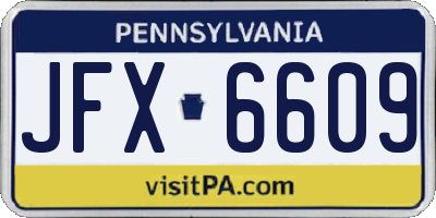 PA license plate JFX6609