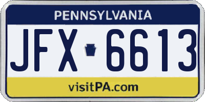 PA license plate JFX6613