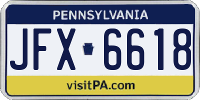 PA license plate JFX6618