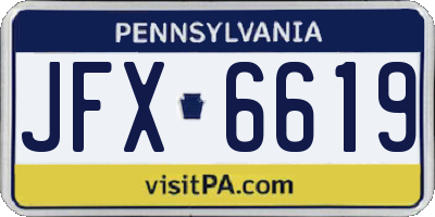 PA license plate JFX6619