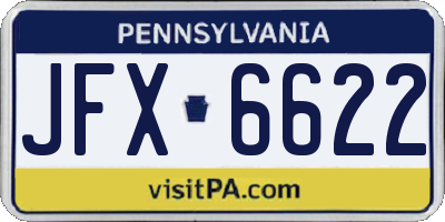 PA license plate JFX6622
