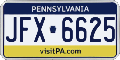 PA license plate JFX6625