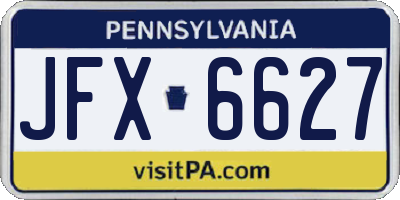 PA license plate JFX6627
