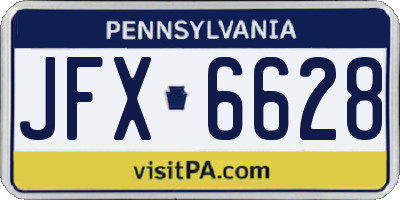 PA license plate JFX6628