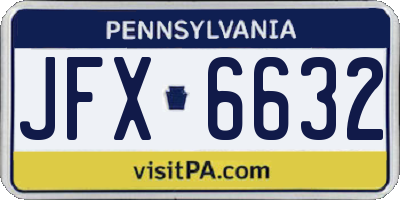 PA license plate JFX6632