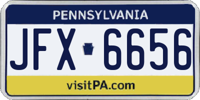 PA license plate JFX6656